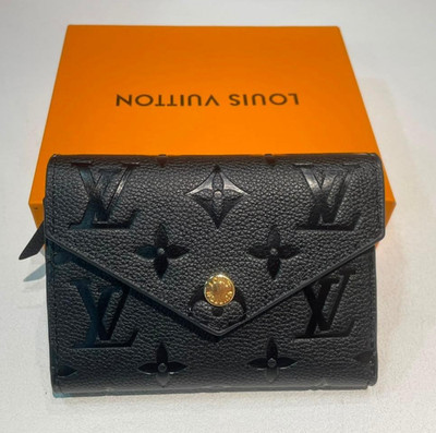 Louis Vuitton Victorine Monogram Empreinte Black Leather Trifold Wallet