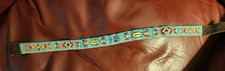 Vintage Hand Beaded Leather Child's Belt 11"-22  Authentic Western Southwest