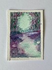 ACEO Watercolor Purple Lagoon Forest Art Card ATC Original by Wicked Carrot Art — photo 1