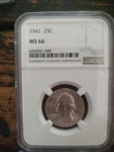1941 Washington Quarter NGC MS 66