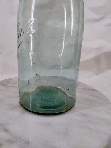 Antico vaso da mezzo gallone con sigillo di cera blu standard a sfera - tripla L ed estesa A - Foto 10 di 12