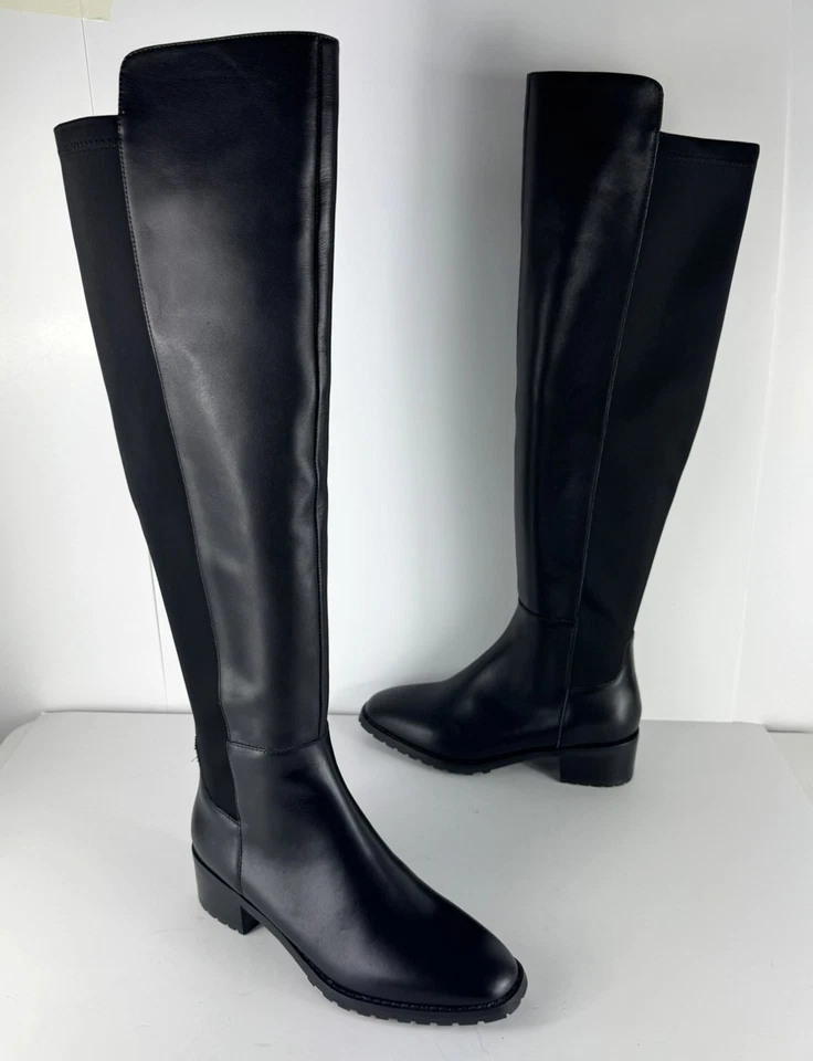 ¡NUEVO! Botas para mujer Blondo Sierra de cuero negro sobre la rodilla EE. UU. 7 Foto 2 de 4
