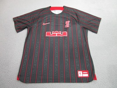 Liverpool FC Shirt Mens XL Black Red Nike Dri Fit LeBron James