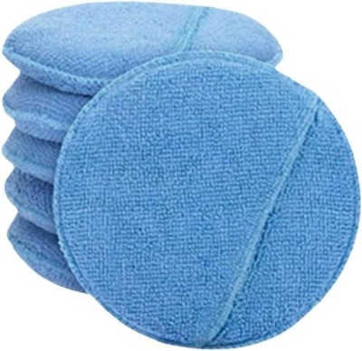 6-Pack 5-Inch Microfiber Wax Applicator Pads with Finger Pocket for Car Polishin
