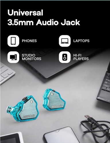 Linsoul 7Hz x Crinacle Zero2 in Ear Monitor Updated 10mm Dynamic Driver IEM W... - Zdjęcie 5 z 10