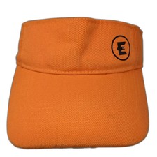 Orange Visor Hat Black E Graphic Logo Adjustable Strapback OS Sport Golf