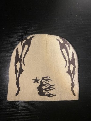 Hellstar Men's Designer Beanie Cream/Black