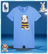 Polo Ralph Lauren Baby Boys Dog Print Cotton Jersey Romper Size 3 Months