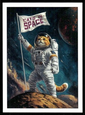 Cats in Space 2025 Astronaut Plants Flag Promo Card #2 (NM)