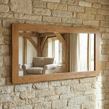 Large Wall Mirror Rustic Oak 120cm x 60cm Bedroom Living Room Decorative