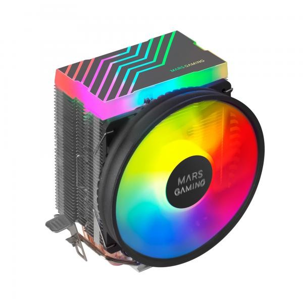 Ventilador Con Disipador Para Cpu Mars Gaming Mcpu33 Black Dual Frgb 3 Heatpipes