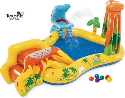 Intex Inflatable Dinosaur Play Center Outdoor Playhouse Inflatable Water Park wi