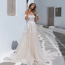 A-Line Princess Wedding Dresses Boat-Neck Off The Shoulder Vestido De Novia Lace