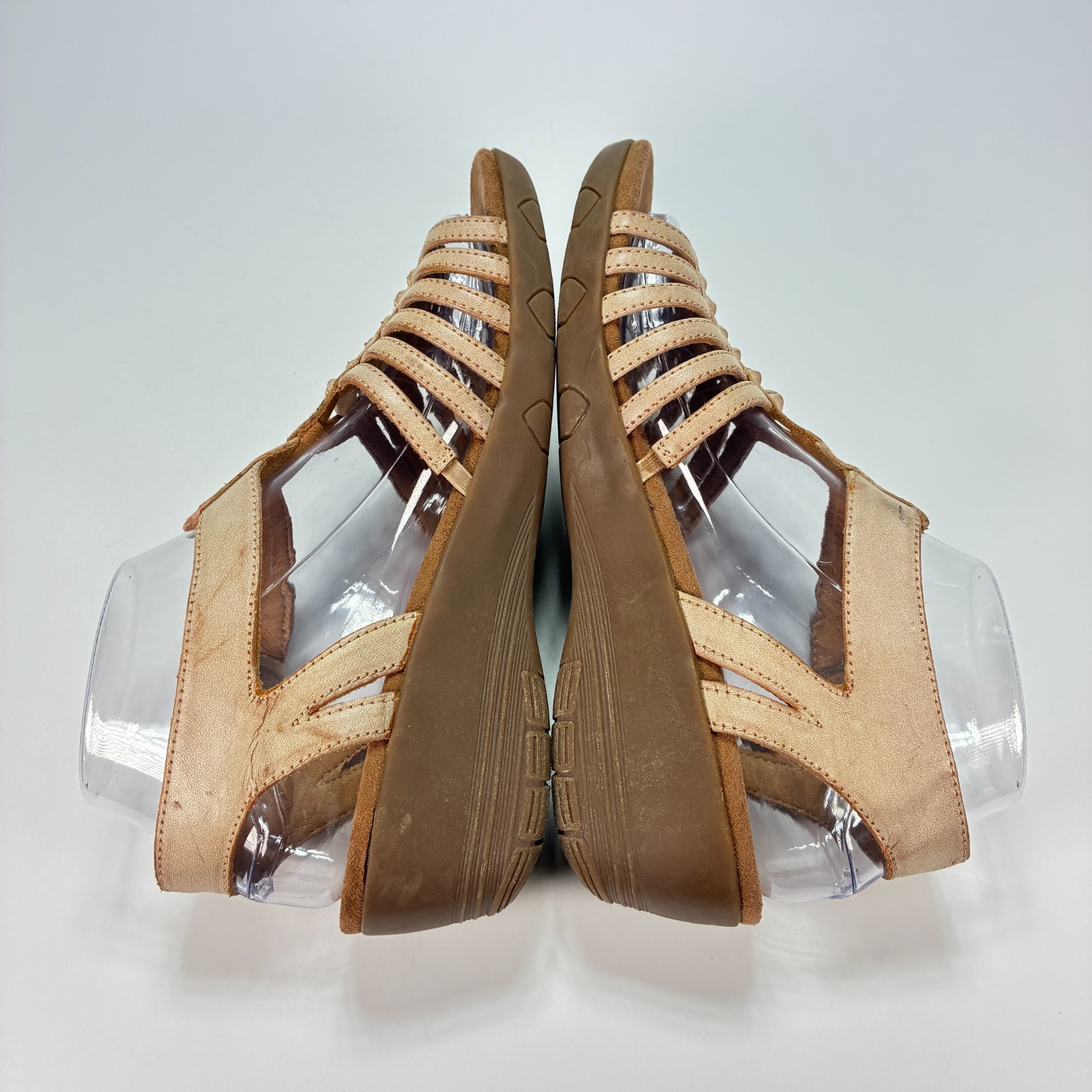 Baretraps Hermine Caramel Brown Braided T-Strap Wedge Sandals Women’s Size 8M