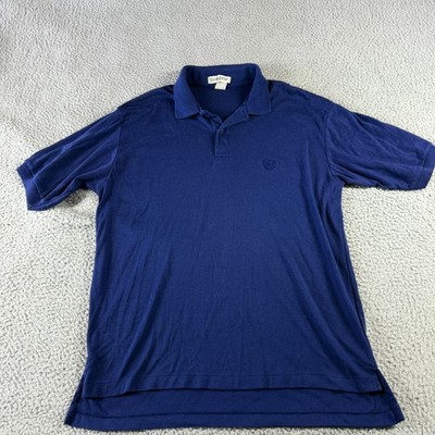 Steeple Chase Mens Pullover Polo Shirt Short Sleeve Blue Size L