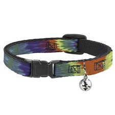 Cat Collar Breakaway with Bell BD Tie Dye NARROW Fits 8.5-12"