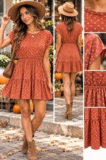Urban Outfitters Rust Floral Tiered Mini Dress Size S Boho Fall Cottagecore