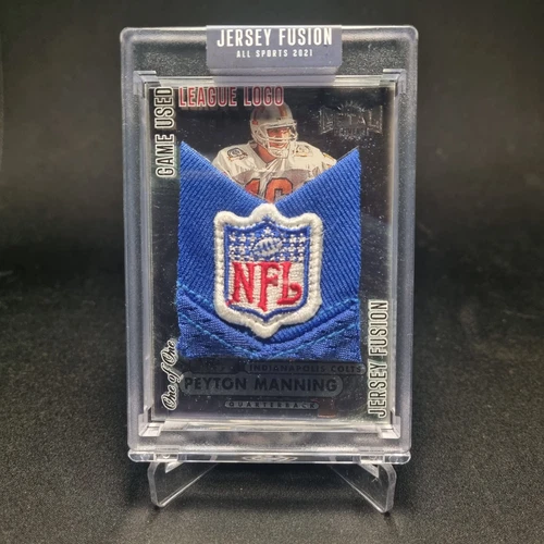 Peyton Manning Rookie 1/1 Game Used NFL Logo Shield 1998 Jersey Fusion