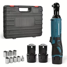 Cordless Electric Ratchet Wrench Set, 12V Cordless Ratchet Wrench 3/8",