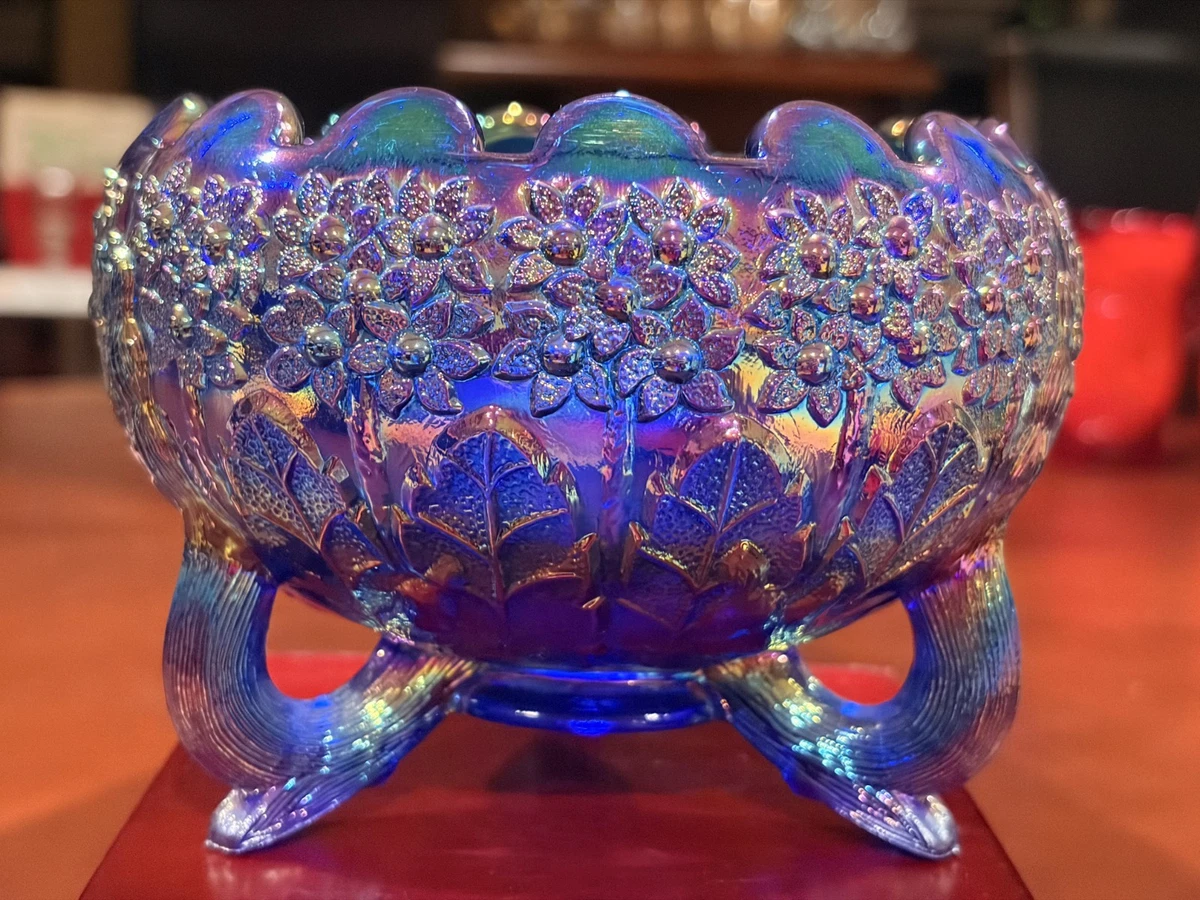 フェントン　バタフライ柄カーニバルグラス　ヴィンテージ fenton blue carnival glass products for sale | eBay
