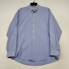Forsyth Of Canada Shirt Mens Medium Blue Gingham Check Easy Care 15.5-35 Prep