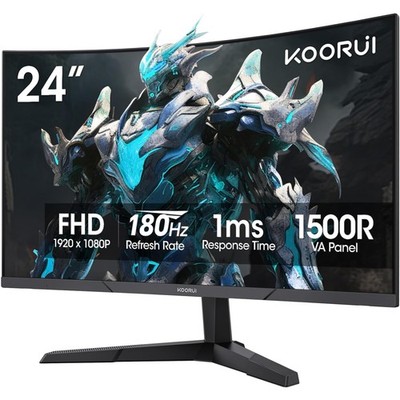 FHD 1080P Gaming Monitor 180Hz 24'' Curved Display