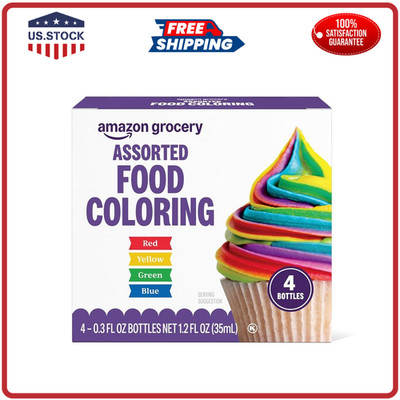 Assorted Food Coloring, 1.2 Fl Oz, Pack of 4, Packaging May Vary