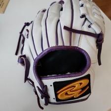 Hardball Baseball Glove White/Purple Stripe Japan Made Large Adult Used