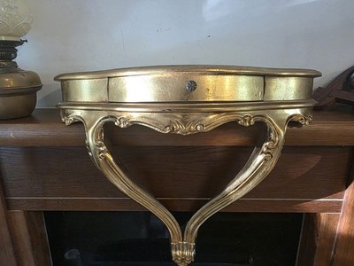 Vintage Vergoldet Gold Barock Französischer Wand Konsolentisch Schublade Rokoko Dekor