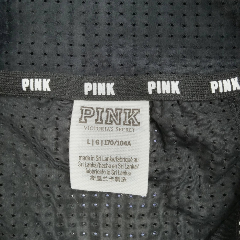 РОЗОВЫЙ Victoria's Secret пуловер женщин большой черный четверть молнии сетки Athletic - Изображение 2 из 4