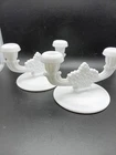 Vintage Fenton Daisy And Button 2 Arm Milk Glass Candle Holders SET OF 2