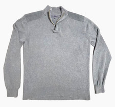Men  s Large Dark Gray Quarter Zip Long Sleeve Sweater Pullover By Paraphrase
