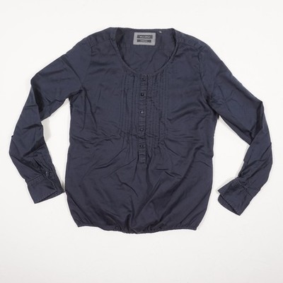 Marc O'Polo Damen Schlupfhemd Bluse Gr 38 Dunkelblau Tunika Langarm Hemdbluse Ca