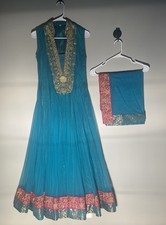 Hand Embroidered Net Anarkali Salwar Suit - Ethnic Wear - Matching Dupatta