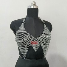 Handmade Chainmail Top Aluminum 10mm Butted Ring Medieval Cosplay LARP Costume