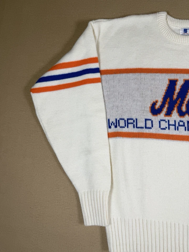 Vintage New York Mets World Champions 1986 World Series Sweater Size Large RARE - Image 3 of 4