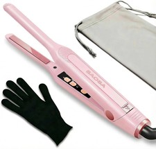 0.3 Inch Mini Pencil Flat Iron Hair Straightener Curler Ceramic Dual Voltage Kit