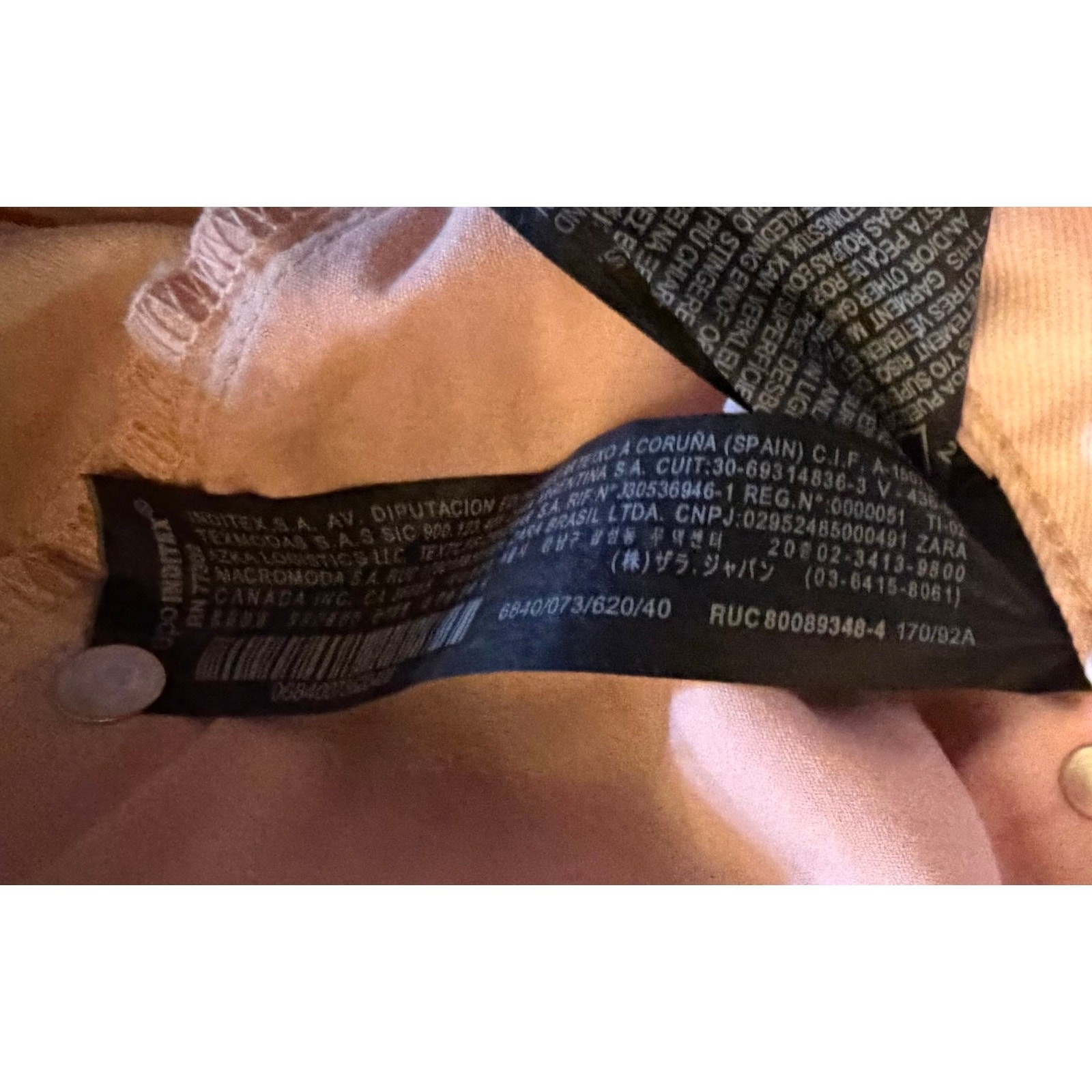  ZARA Jeans Womens Size 8 Blush Pink High Rise Straight Leg Raw Hem thumbnail 4