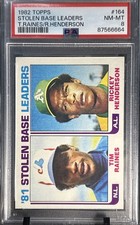 1982 Stolen Base Leaders T.Raines/R.Henderson #164 PSA 8