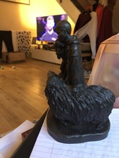 Bronze Resin Shepherd Statue by P. Parsons 