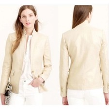 J. Crew Regent Cream Ivory Shimmery Linen Blend Blazer 4 Quiet Luxury Preppy