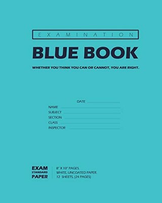 Examination Blue Book, Wide Ruled, 12 Sheets (24 Pages), Blank L