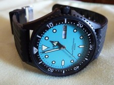 Rare Alba Diver Blue Dial Quartz Watch Black Strap Excellent Condition