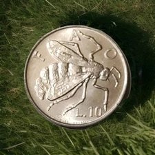 San Marino 10 Lire 1974 FAO / Bumblebee / Uncirculated 