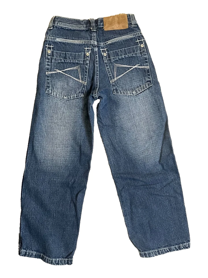 Pantalones de mezclilla Avirex para niños de grado superior informales azules con botones cremallera talla 10 Foto 2 de 4