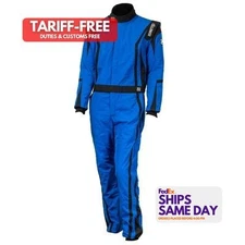 Zamp ZAMR10004L Blue L Fire Retardant Fabric Driving Suit SFI 3.2a/5 Performance