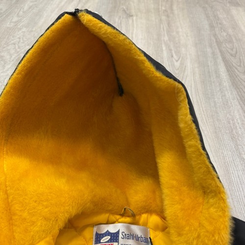 Vintage NFL Stahl Urban Jacket Adult Large Black Yellow Steelers 80s Full Zip - Picture 6 of 11