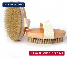 2 Pcs Dry Brushing Body Brush,Natural Bristle Exfoliating Body Scrubbers for Dea