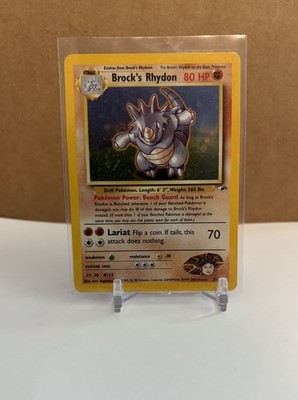Brock's Rhydon 2/132 Gym Heroes Pokemon LP+ Unlimited Holo