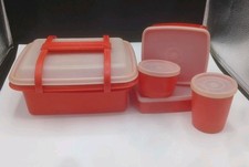 VTG Retro 70s Tupperware Red Pack N Carry Lun...